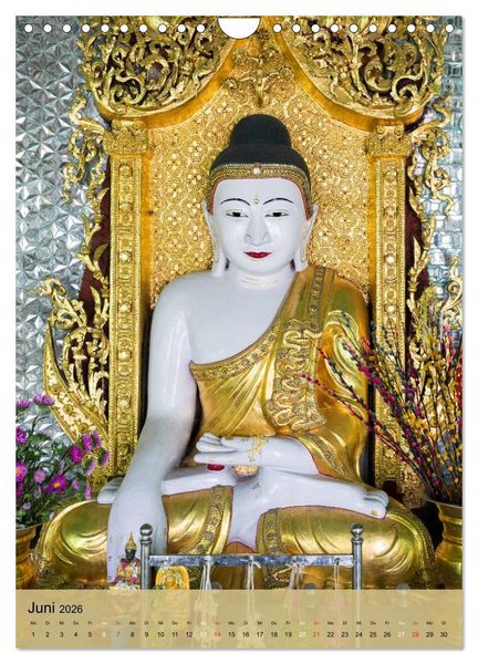 Produktbild: BUDDHA in GOLD (Wandkalender 2026 DIN A4 hoch), CALVENDO Monatskalender