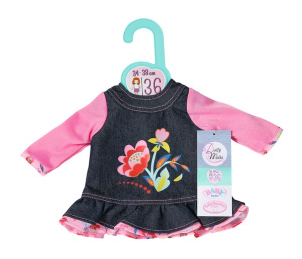 Dolly Moda Jeans Kleid Blumen 36