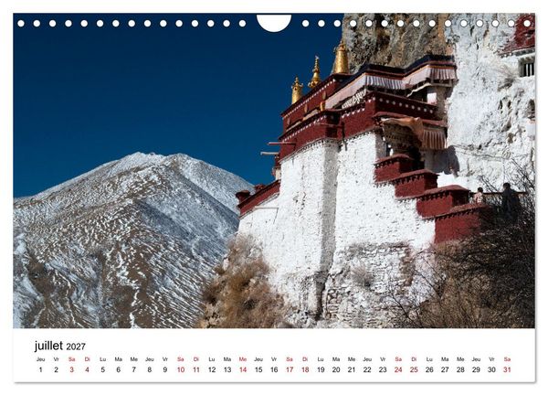 Produktbild: Monast&egrave;res et paysages du Tibet (Calendrier mural 2027 DIN A4 vertical), CALVENDO calendrier mensuel