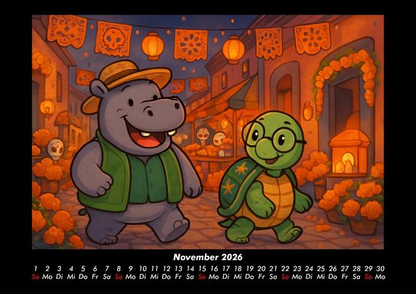 Produktbild: Sash & Taz - Abenteuer in Mexiko 2026 Fotokalender DIN A3