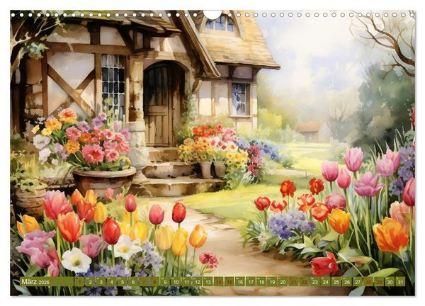 Produktbild: Lauschige Gartenecken (Wandkalender 2026 DIN A3 quer), CALVENDO Monatskalender
