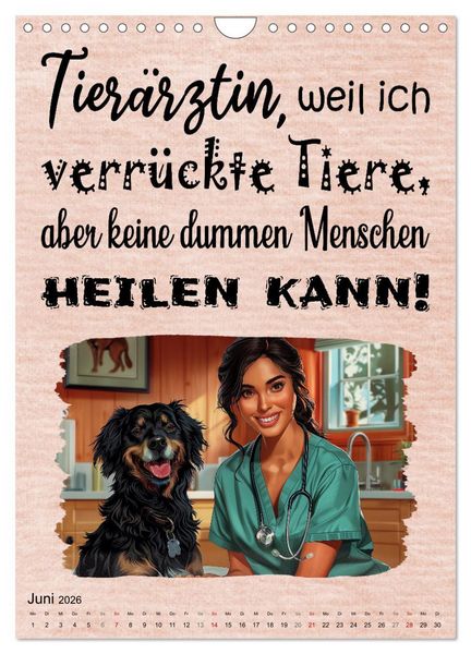 Produktbild: Tierarztspr&uuml;che (Wandkalender 2026 DIN A4 hoch), CALVENDO Monatskalender