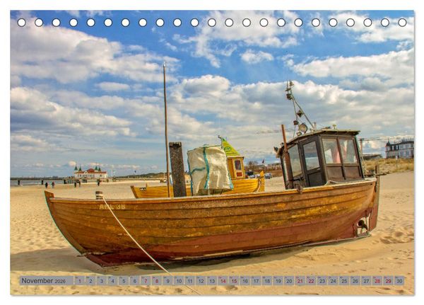 Produktbild: Das Kaiserbad Ahlbeck &ndash; Augenblicke eines Apriltages von der Ostseeinsel Usedom (Tischkalender 2026 DIN A5 quer), CALVENDO Monatskalender