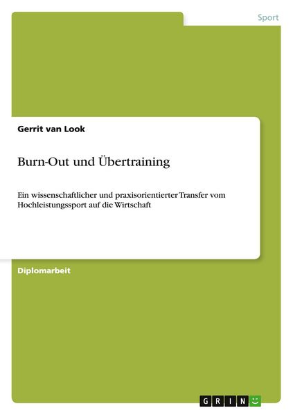 Produktbild: Burn-Out und &Uuml;bertraining
