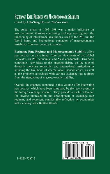 Produktbild: Exchange Rate Regimes and Macroeconomic Stability