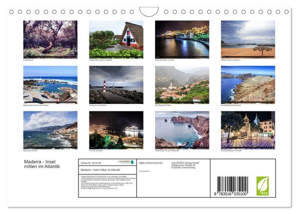 Produktbild: Madeira - Insel mitten im Atlantik (Wandkalender 2026 DIN A4 quer), CALVENDO Monatskalender