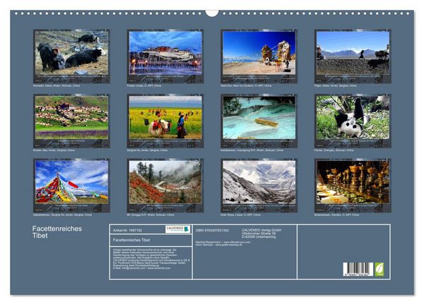 Produktbild: Facettenreiches Tibet (Wandkalender 2026 DIN A2 quer), CALVENDO Monatskalender