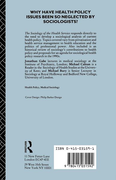 Produktbild: The Sociology of the Health Service