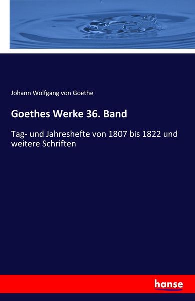 Produktbild: Goethes Werke 36. Band
