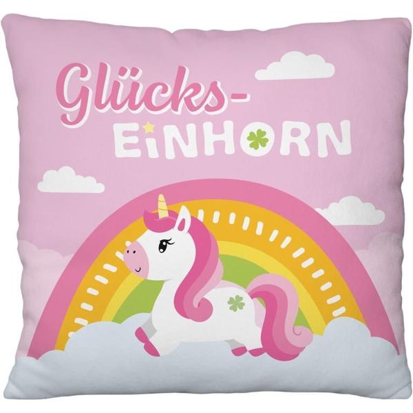 Produktbild: Pl&uuml;schkissen Motiv Einhorn