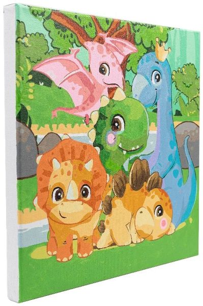 Produktbild: Craft Buddy PBN-3030-019 - Paint by Numbers, Dinosaur Family, 30x30cm, Malen-nach-Zahlen Kids