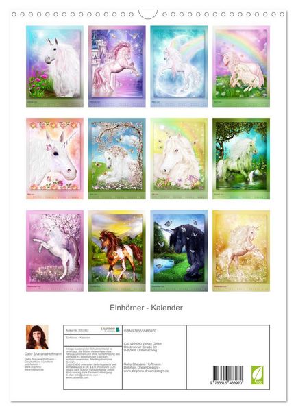 Produktbild: Einh&ouml;rner - Kalender (Wandkalender 2026 DIN A3 hoch), CALVENDO Monatskalender