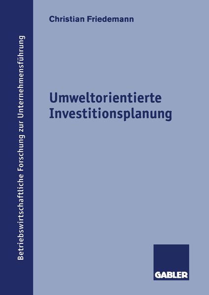 Produktbild: Umweltorientierte Investitionsplanung