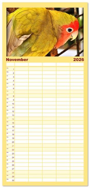 Produktbild: Familienplaner 2026 - Die Unzertrennlichen mit 5 Spalten (Wandkalender, 21 x 45 cm) CALVENDO