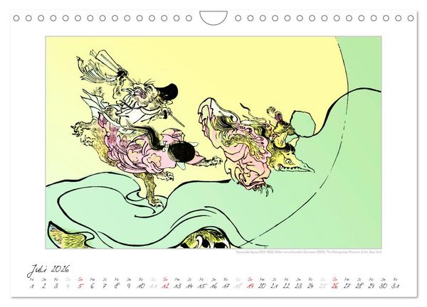 Produktbild: Kawanabe Kyosai - Einhundert D&auml;monen Kunstkalender (Wandkalender 2026 DIN A4 quer), CALVENDO Monatskalender