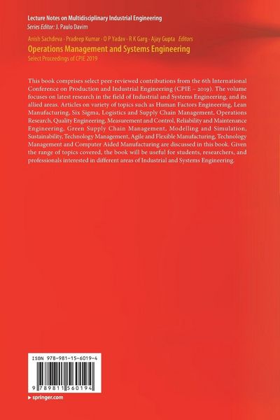 Produktbild: Operations Management and Systems Engineering