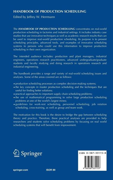 Produktbild: Handbook of Production Scheduling