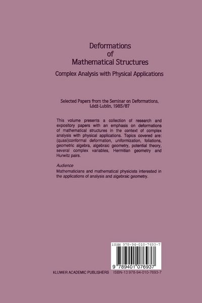 Produktbild: Deformations of Mathematical Structures
