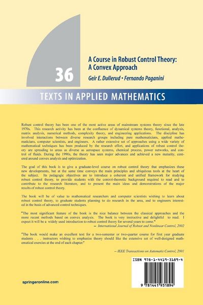 Produktbild: A Course in Robust Control Theory