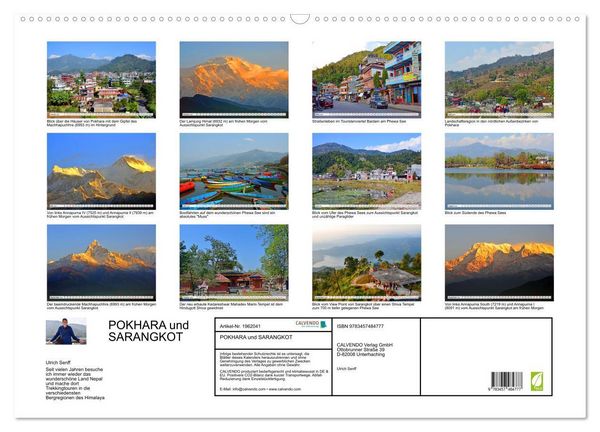 Produktbild: POKHARA und SARANGKOT (Wandkalender 2026 DIN A2 quer), CALVENDO Monatskalender