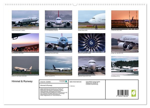 Produktbild: Himmel & Runway (hochwertiger Premium Wandkalender 2027 DIN A2 quer), Kunstdruck in Hochglanz