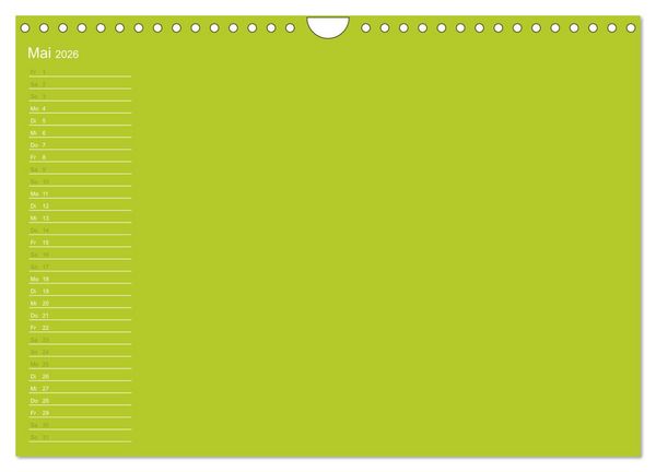 Produktbild: Bastel-Geburtstagskalender gr&uuml;n / Geburtstagskalender (Wandkalender 2026 DIN A4 quer), CALVENDO Monatskalender