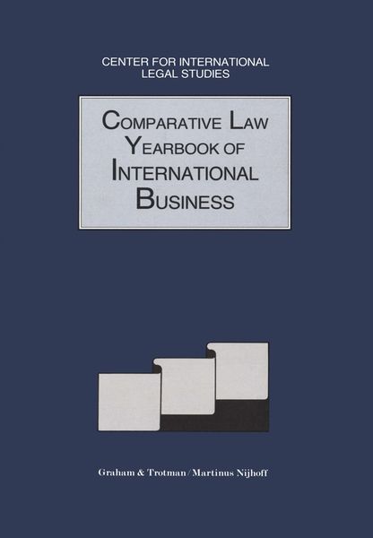 Produktbild: Comparative Law Yearbook of International Business