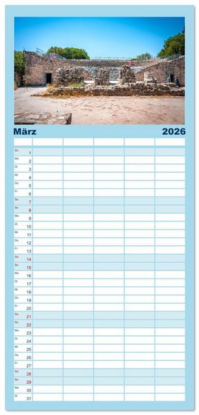 Produktbild: Familienplaner 2026 - Insel Kos in Griechenland mit 5 Spalten (Wandkalender, 21 x 45 cm) CALVENDO