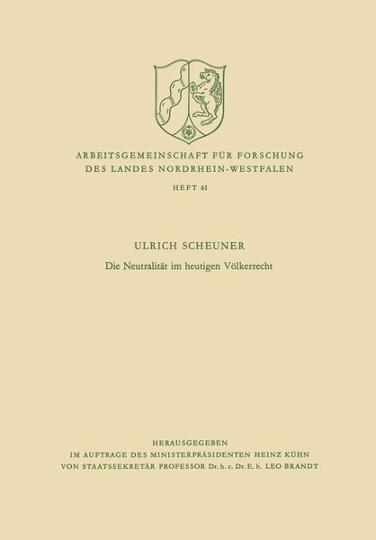 Produktbild: Die Neutralit&auml;t im heutigen V&ouml;lkerrecht