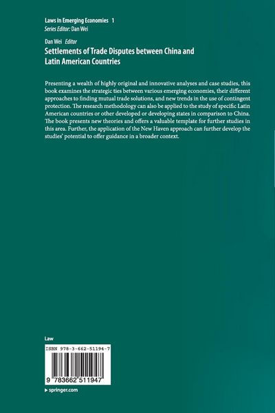 Produktbild: Settlements of Trade Disputes between China and Latin American Countries