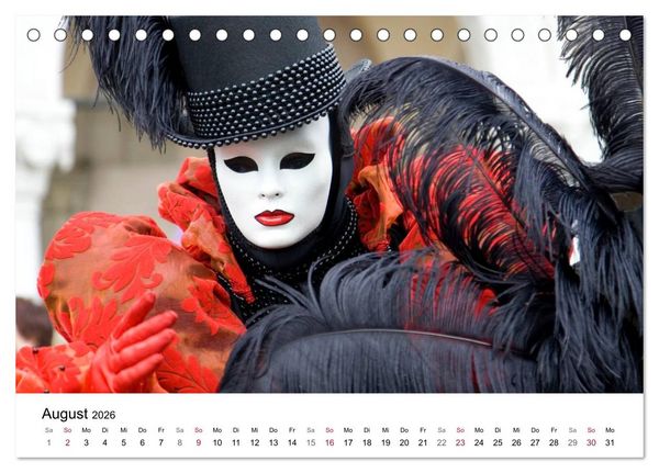 Produktbild: Carnevale di Venezia 2026 (Tischkalender 2026 DIN A5 quer), CALVENDO Monatskalender