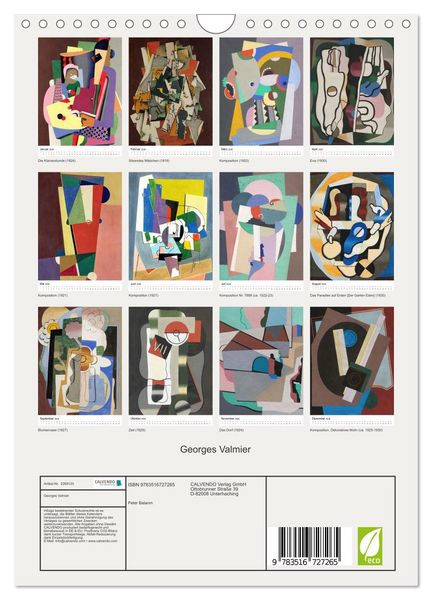 Produktbild: Georges Valmier (Wandkalender 2026 DIN A4 hoch), CALVENDO Monatskalender