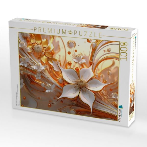Produktbild: CALVENDO Puzzle Edle Bl&uuml;ten in orange und gold | 1000 Teile Lege-Gr&ouml;&szlig;e 64x48cm Foto-Puzzle f&uuml;r gl&uuml;ckliche Stunden