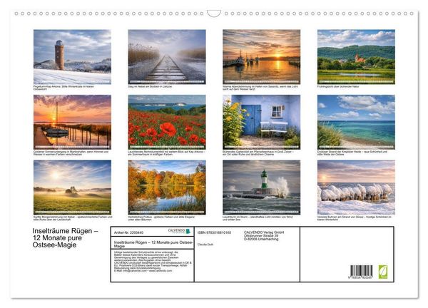 Produktbild: Inseltr&auml;ume R&uuml;gen &ndash; 12 Monate pure Ostsee-Magie (Wandkalender 2027 DIN A2 quer), CALVENDO Monatskalender