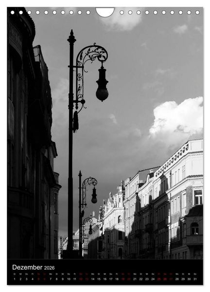 Produktbild: Prag - Die goldene Stadt in monochrom (Wandkalender 2026 DIN A4 hoch), CALVENDO Monatskalender