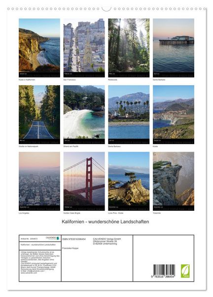 Produktbild: Kalifornien - wundersch&ouml;ne Landschaften (hochwertiger Premium Wandkalender 2026 DIN A2 hoch), Kunstdruck in Hochglanz