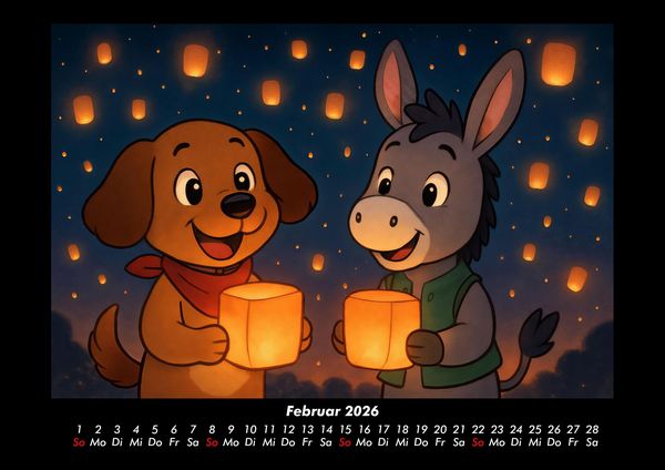 Produktbild: Wuff & Huf - Festliche Freundschaft 2026 Fotokalender DIN A3