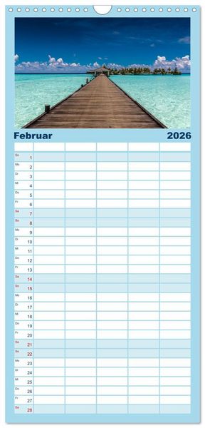 Produktbild: Familienplaner 2026 - Malediven &ndash; Das Paradies im Indischen Ozean III mit 5 Spalten (Wandkalender, 21 x 45 cm) CALVENDO