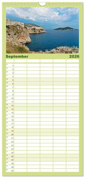 Produktbild: Familienplaner 2026 - Kroatien, Terminplaner mit 5 Spalten (Wandkalender, 21 x 45 cm) CALVENDO
