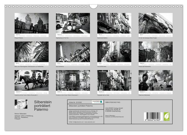 Produktbild: Silberstein portr&auml;tiert Palermo (Wandkalender 2026 DIN A3 quer), CALVENDO Monatskalender