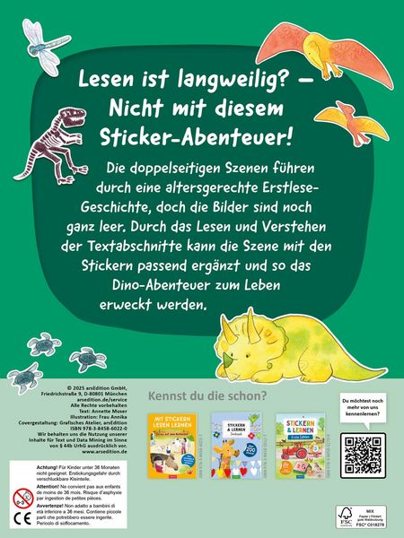 Produktbild: Mit Stickern Lesen lernen &ndash; Abenteuer im Dino-Park