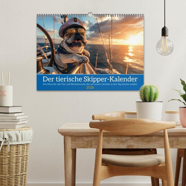 Produktbild: Der tierisch Skipper-Kalender (Wandkalender 2026 DIN A3 quer), CALVENDO Monatskalender