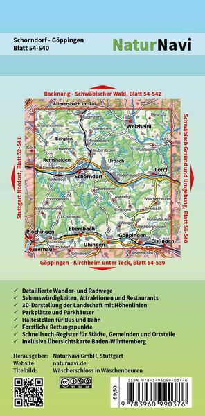 Produktbild: Schorndorf - G&ouml;ppingen 1 : 25 000, Blatt 54-540