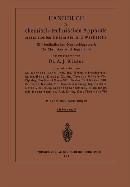 Produktbild: Handbuch der chemisch-technischen Apparate maschinellen Hilfsmittel und Werkstoffe