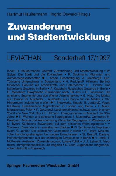 Produktbild: Zuwanderung und Stadtentwicklung