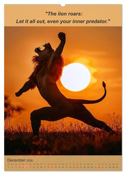 Produktbild: Funny animalistic yoga poses (Wall Calendar 2026 DIN A2 portrait), CALVENDO 12 Month Wall Calendar