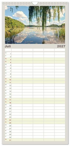 Produktbild: Familienplaner 2027 - Lychen - zwischen Wald und Seen mit 5 Spalten (Wandkalender, 21 x 45 cm) CALVENDO