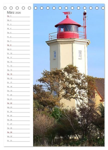 Produktbild: Leuchtender Geburtstagskalender - Leuchtt&uuml;rme an Ost-und Nordsee (Tischkalender 2026 DIN A5 hoch), CALVENDO Monatskalender