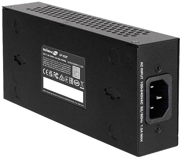 Produktbild: EDIMAX GP-103IT PoE Injektor 1000 MBit/s IEEE802.3af (15.4 W), IEEE802.3at (30 W), IEEE 802.3bt