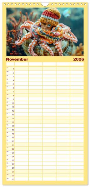 Produktbild: Familienplaner 2026 - Tintenfisch Fashion. Coole Models zeigen die Trends mit 5 Spalten (Wandkalender, 21 x 45 cm) CALVENDO